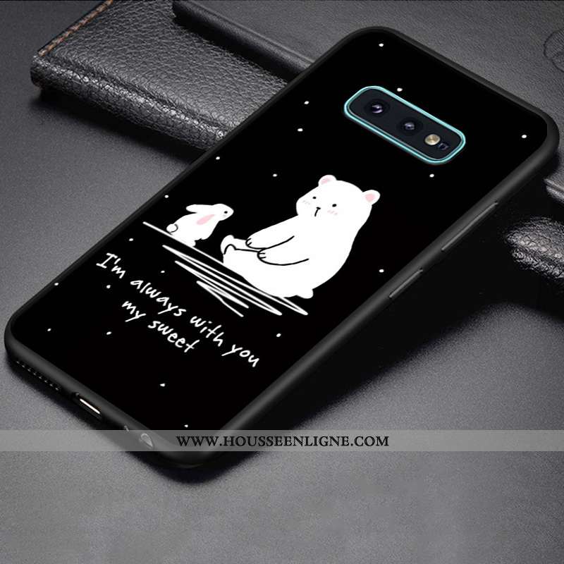 Étui Samsung Galaxy S10e Créatif Dessin Animé Fluide Doux Coque Protection Bleu Personnalité