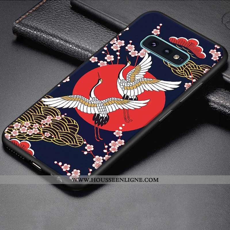 Étui Samsung Galaxy S10e Créatif Dessin Animé Fluide Doux Coque Protection Bleu Personnalité