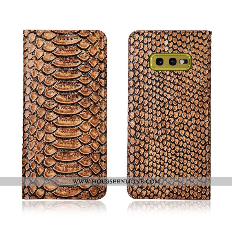 Étui Samsung Galaxy S10e Cuir Véritable Cuir Incassable Étoile Fluide Doux Tout Compris Coque Noir