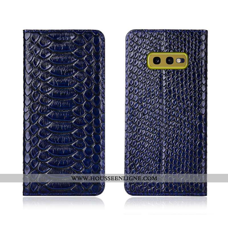 Étui Samsung Galaxy S10e Cuir Véritable Cuir Incassable Étoile Fluide Doux Tout Compris Coque Noir