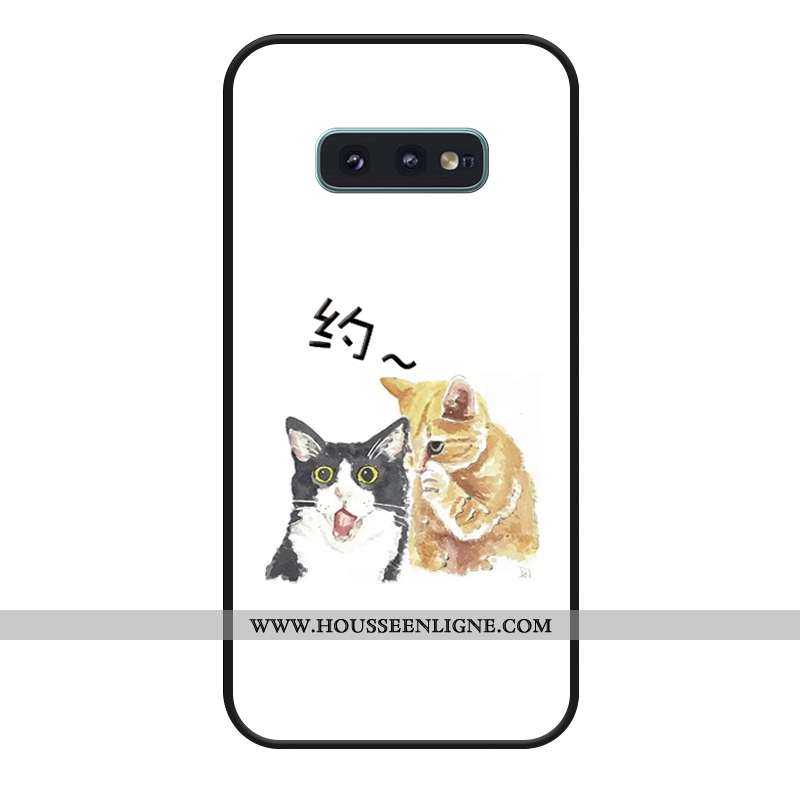 Étui Samsung Galaxy S10e Dessin Animé Silicone Téléphone Portable Amoureux Blanc Étoile Coque Blanch