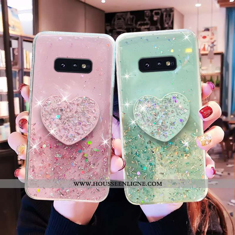 Étui Samsung Galaxy S10e Personnalité Fluide Doux Incassable Protection Quicksand Coque Étoile Rose