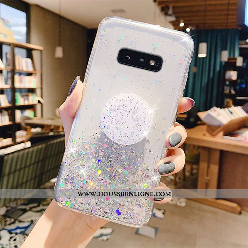 Étui Samsung Galaxy S10e Personnalité Fluide Doux Incassable Protection Quicksand Coque Étoile Rose