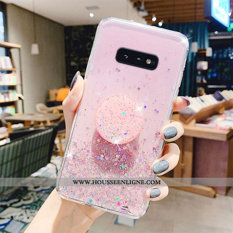 Étui Samsung Galaxy S10e Personnalité Fluide Doux Incassable Protection Quicksand Coque Étoile Rose