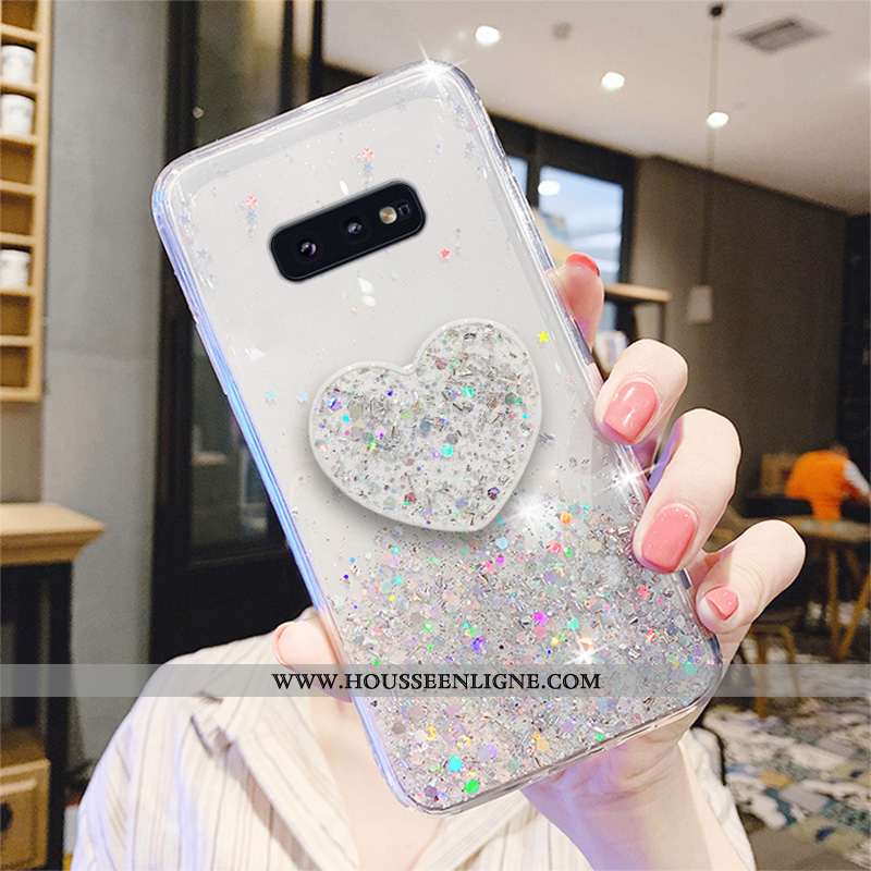Étui Samsung Galaxy S10e Personnalité Fluide Doux Incassable Protection Quicksand Coque Étoile Rose