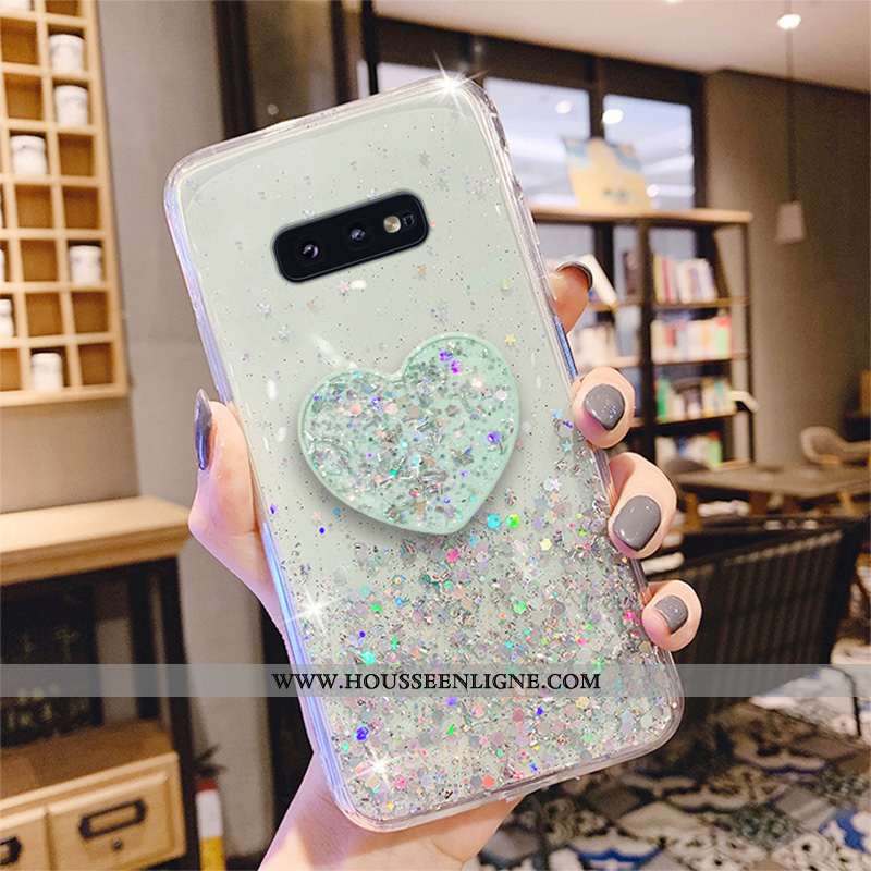 Étui Samsung Galaxy S10e Personnalité Fluide Doux Incassable Protection Quicksand Coque Étoile Rose
