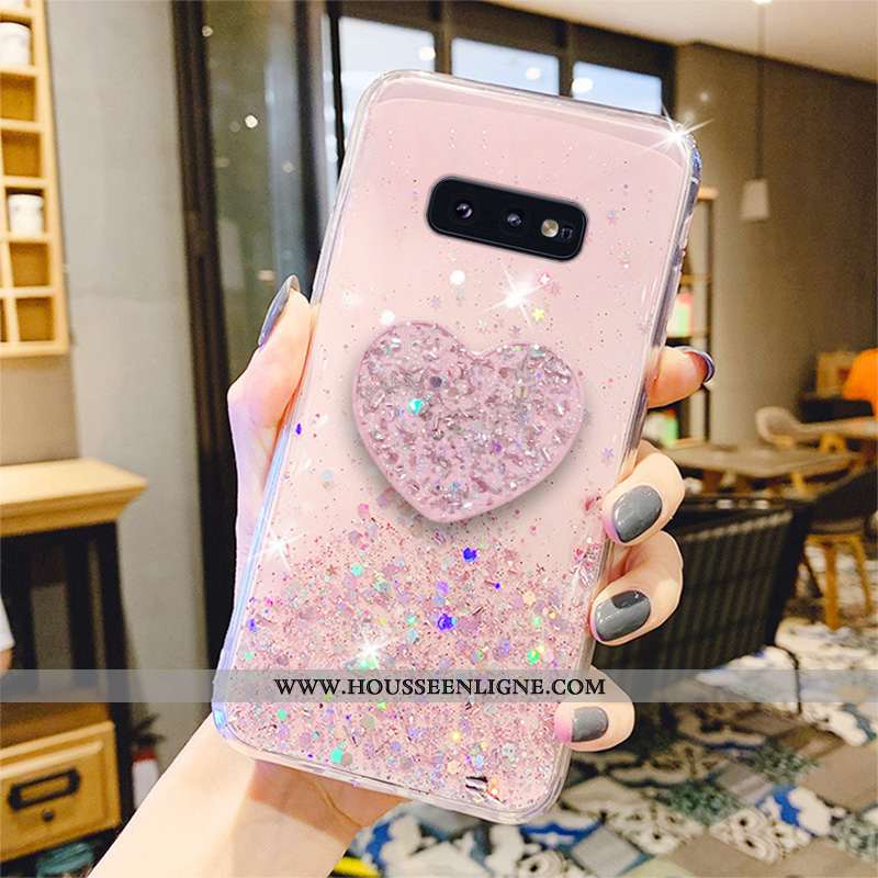 Étui Samsung Galaxy S10e Personnalité Fluide Doux Incassable Protection Quicksand Coque Étoile Rose