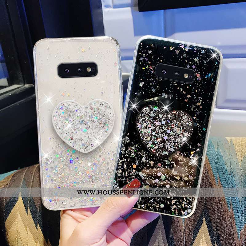 Étui Samsung Galaxy S10e Personnalité Fluide Doux Incassable Protection Quicksand Coque Étoile Rose