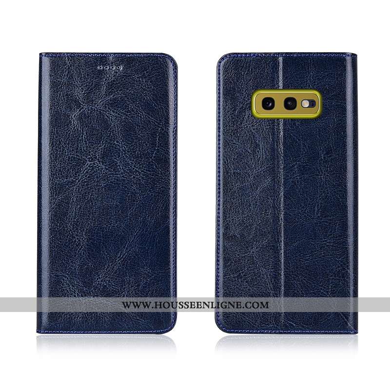 Étui Samsung Galaxy S10e Protection Cuir Véritable Incassable Clamshell Cuir Étoile Téléphone Portab