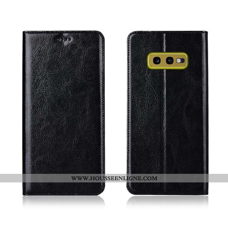 Étui Samsung Galaxy S10e Protection Cuir Véritable Incassable Clamshell Cuir Étoile Téléphone Portab