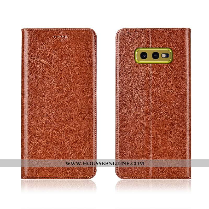 Étui Samsung Galaxy S10e Protection Cuir Véritable Incassable Clamshell Cuir Étoile Téléphone Portab