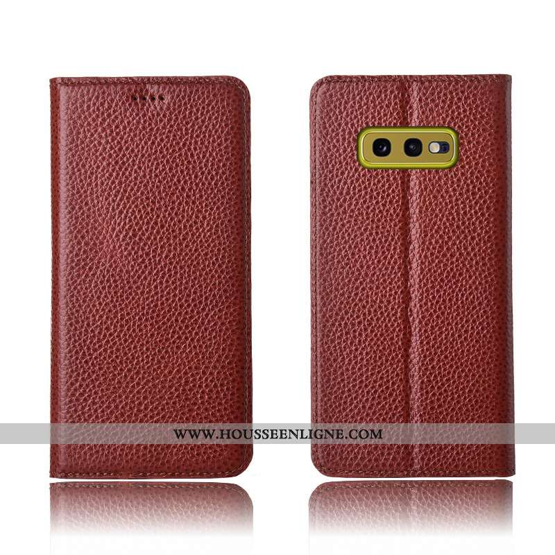 Étui Samsung Galaxy S10e Protection Cuir Véritable Étoile Fluide Doux Clamshell Incassable Rose