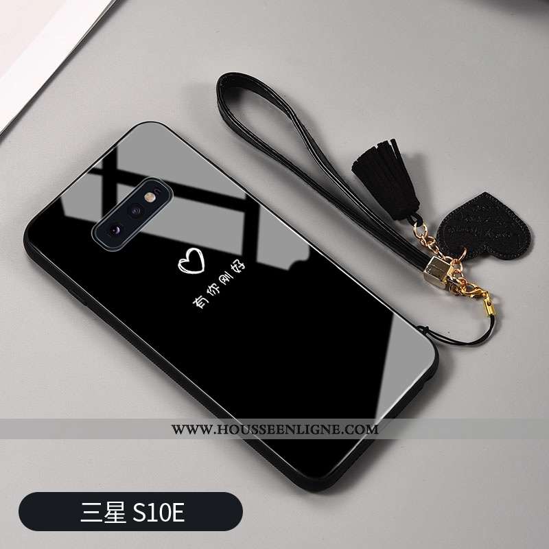 Étui Samsung Galaxy S10e Protection Verre Téléphone Portable Vent Net Rouge Frais Noir
