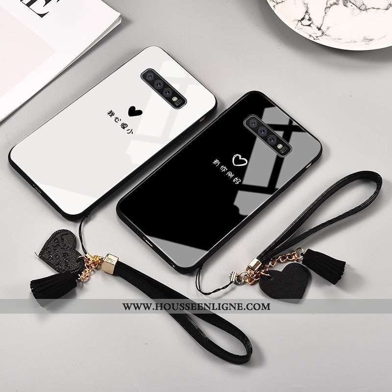 Étui Samsung Galaxy S10e Protection Verre Téléphone Portable Vent Net Rouge Frais Noir