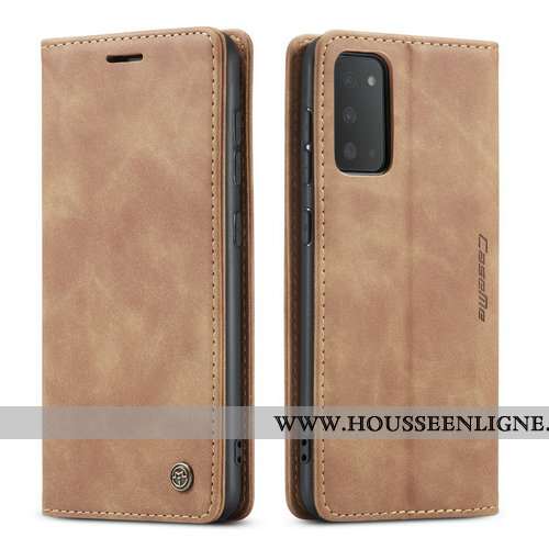Étui Samsung Galaxy S20+ Créatif Tendance Cuir Incassable Téléphone Portable Coque Khaki