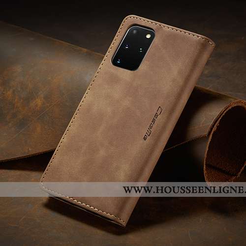 Étui Samsung Galaxy S20+ Créatif Tendance Cuir Incassable Téléphone Portable Coque Khaki