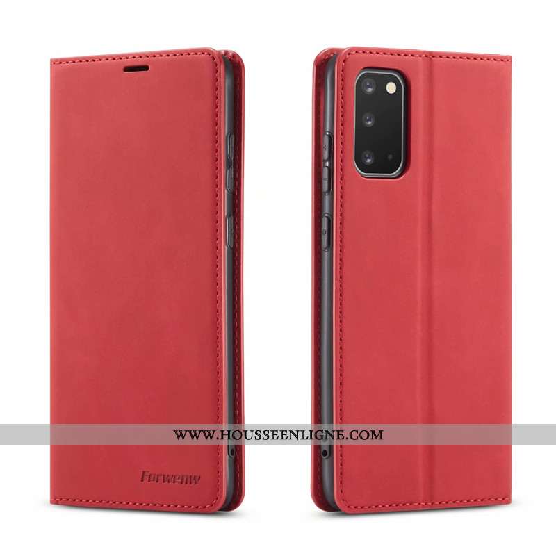 Étui Samsung Galaxy S20 Cuir Créatif Portefeuilles Coque Carte Étoile Rouge