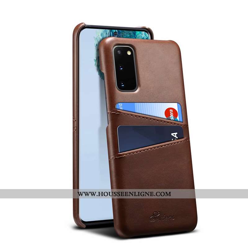 Étui Samsung Galaxy S20 Cuir Protection Gris Téléphone Portable Coque Étoile