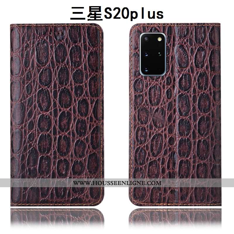 Étui Samsung Galaxy S20+ Cuir Véritable Protection Étoile Coque Vin Rouge Tout Compris Téléphone Por