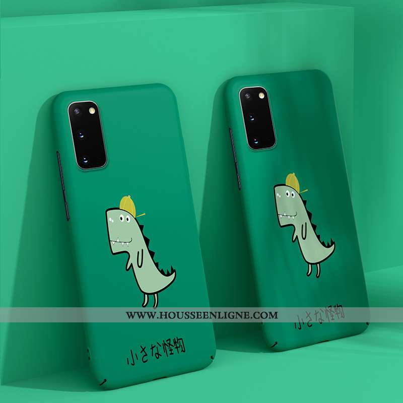 Étui Samsung Galaxy S20 Délavé En Daim Dessin Animé Tendance Luxe Ultra Tout Compris Légère Verte