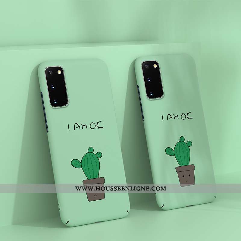 Étui Samsung Galaxy S20 Délavé En Daim Dessin Animé Tendance Luxe Ultra Tout Compris Légère Verte