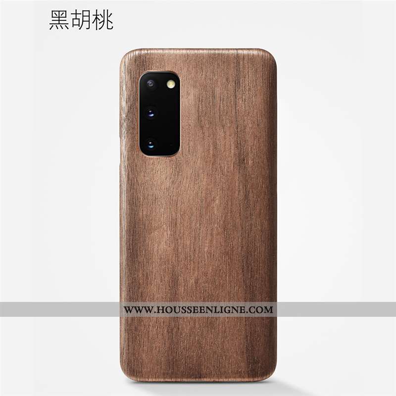 Étui Samsung Galaxy S20 En Bois Modèle Fleurie Téléphone Portable Protection Qualité Kaki Coque Khak
