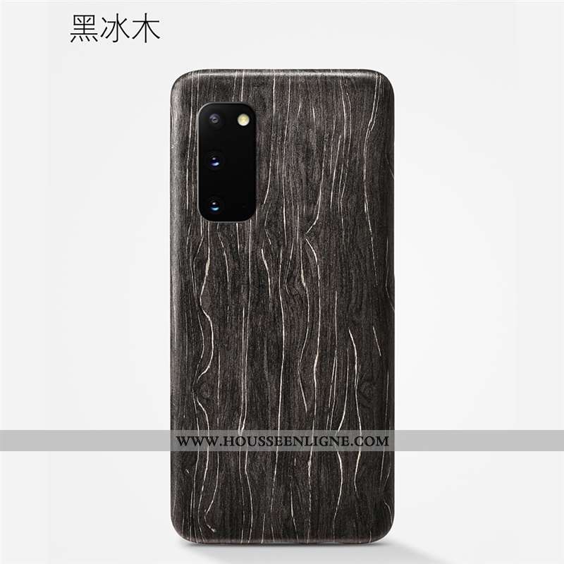 Étui Samsung Galaxy S20 En Bois Modèle Fleurie Téléphone Portable Protection Qualité Kaki Coque Khak