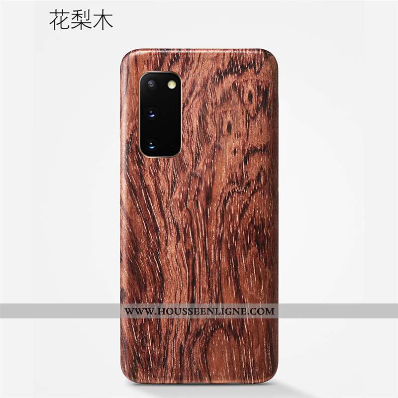 Étui Samsung Galaxy S20 En Bois Modèle Fleurie Téléphone Portable Protection Qualité Kaki Coque Khak