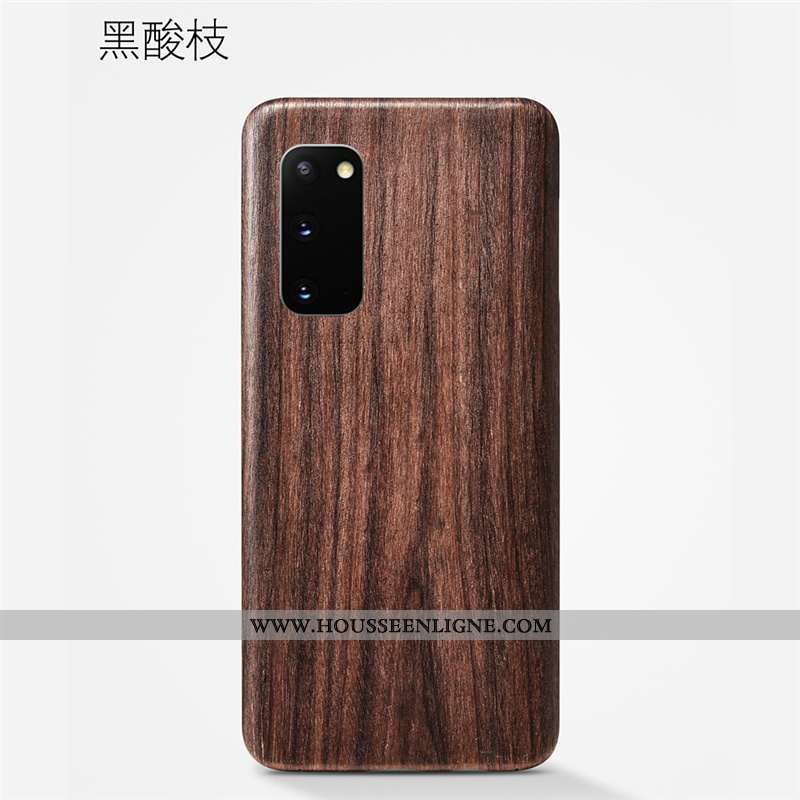 Étui Samsung Galaxy S20 En Bois Modèle Fleurie Téléphone Portable Protection Qualité Kaki Coque Khak