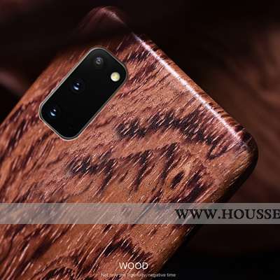 Étui Samsung Galaxy S20 En Bois Modèle Fleurie Téléphone Portable Protection Qualité Kaki Coque Khak