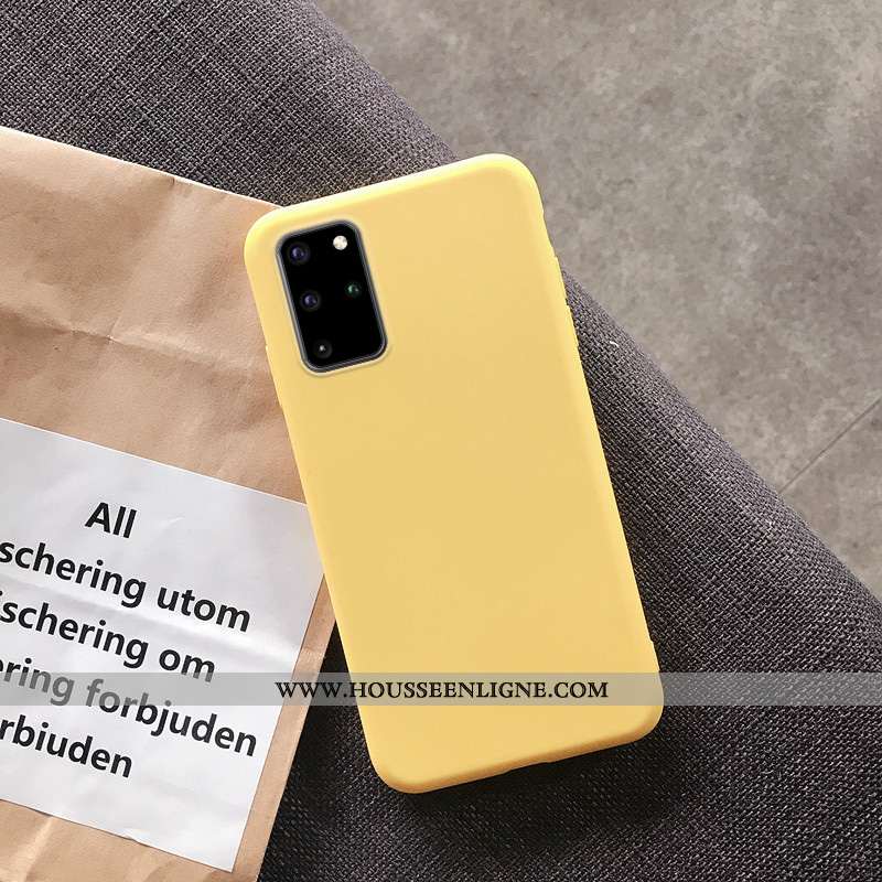 Étui Samsung Galaxy S20+ Légère Fluide Doux Tout Compris Incassable Jaune Couleur Unie