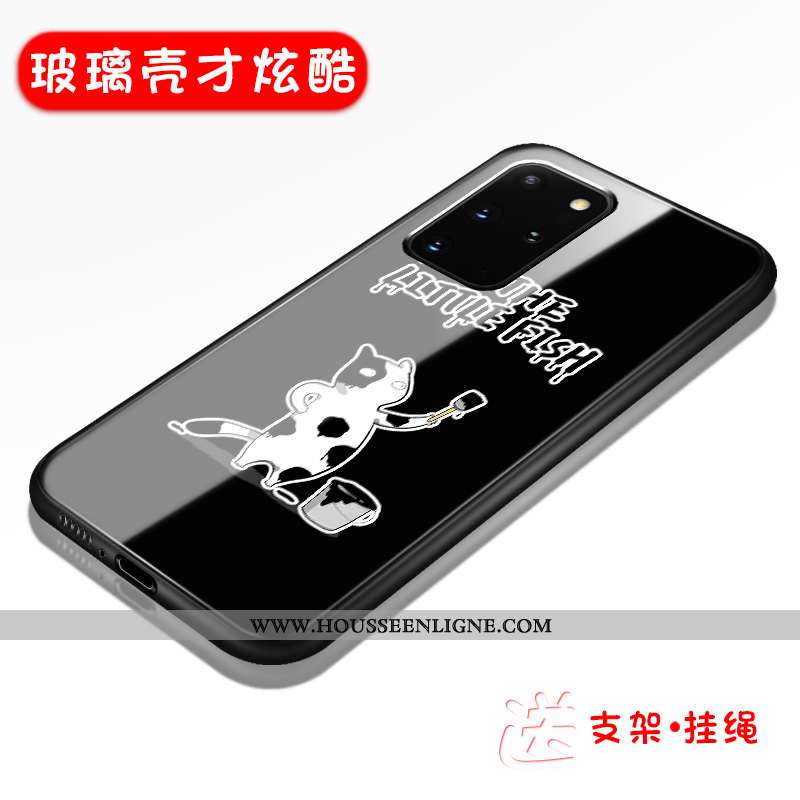 Étui Samsung Galaxy S20+ Mode Délavé En Daim Noir Coque Silicone Incassable Tendance