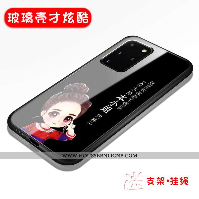 Étui Samsung Galaxy S20+ Mode Délavé En Daim Noir Coque Silicone Incassable Tendance