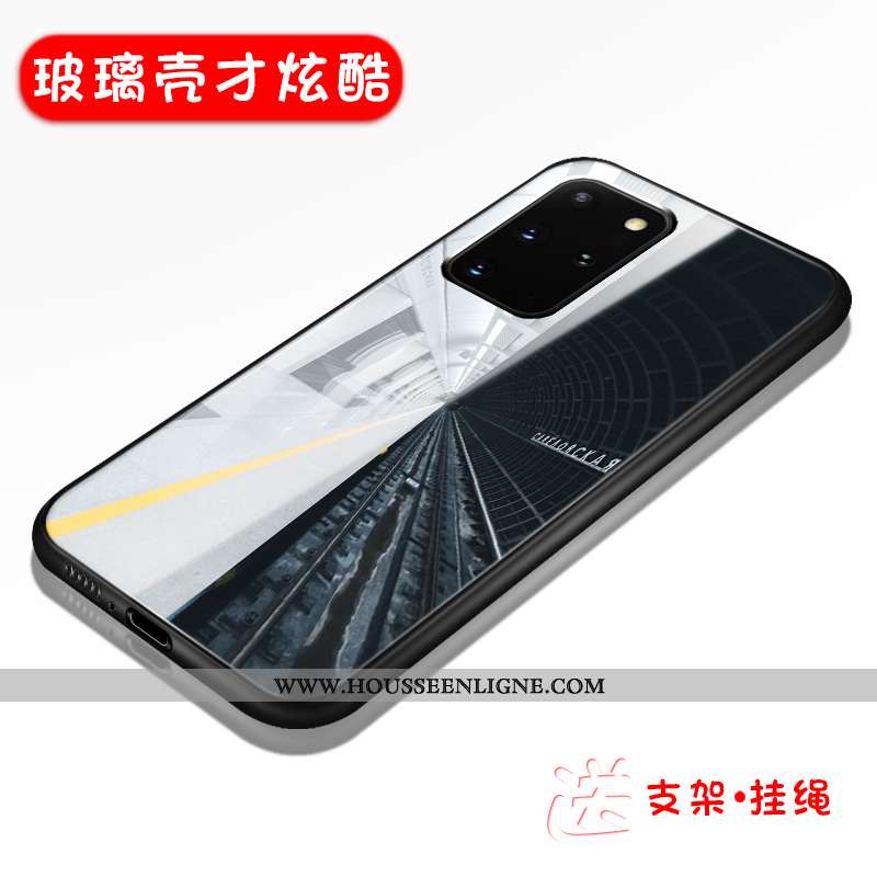 Étui Samsung Galaxy S20+ Mode Délavé En Daim Noir Coque Silicone Incassable Tendance