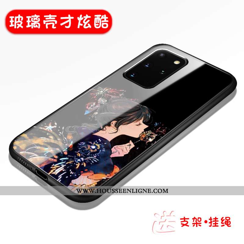 Étui Samsung Galaxy S20+ Mode Délavé En Daim Noir Coque Silicone Incassable Tendance