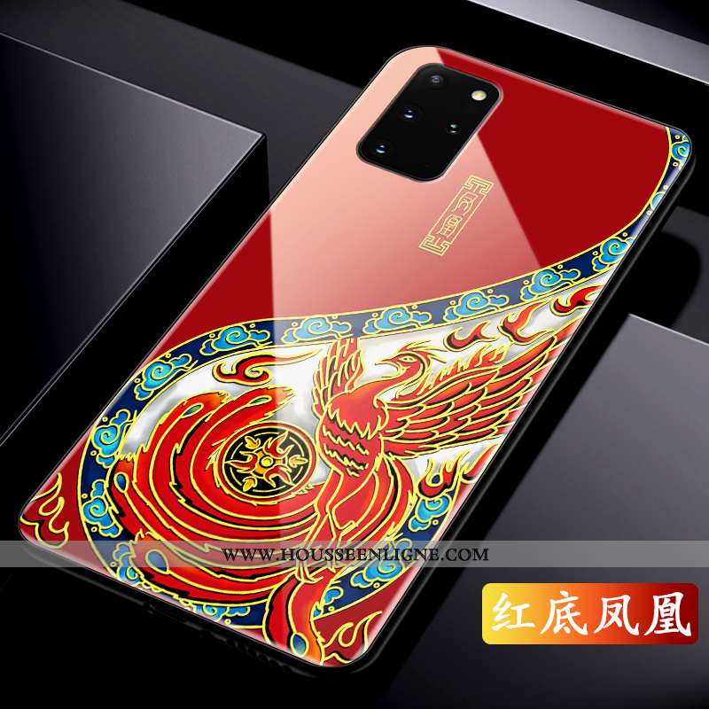Étui Samsung Galaxy S20+ Personnalité Créatif Légère Rouge Verre Tout Compris Original