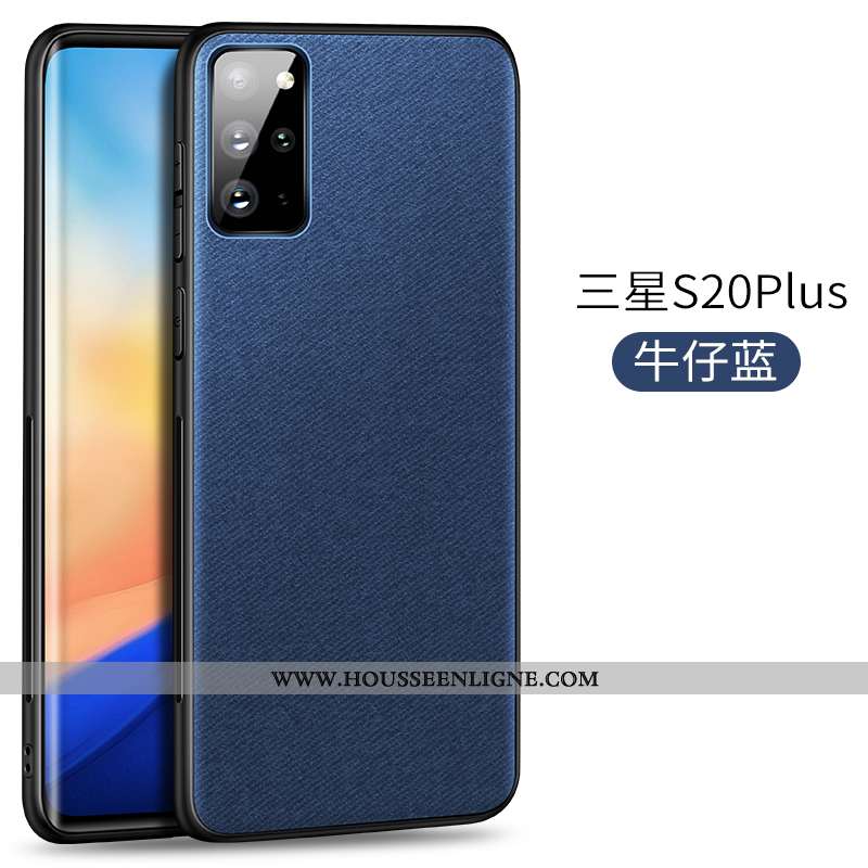 Étui Samsung Galaxy S20+ Protection Ultra Modèle Fleurie Magnétisme Bleu Marin Coque Téléphone Porta