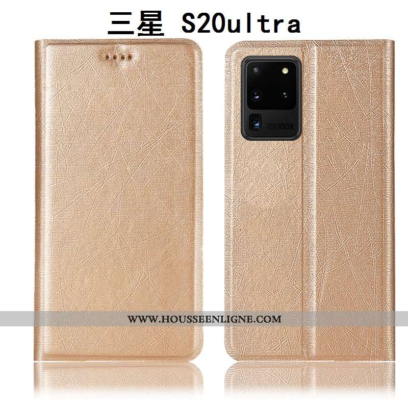 Étui Samsung Galaxy S20 Ultra Cuir Protection Lin Étoile Housse Téléphone Portable Coque Noir
