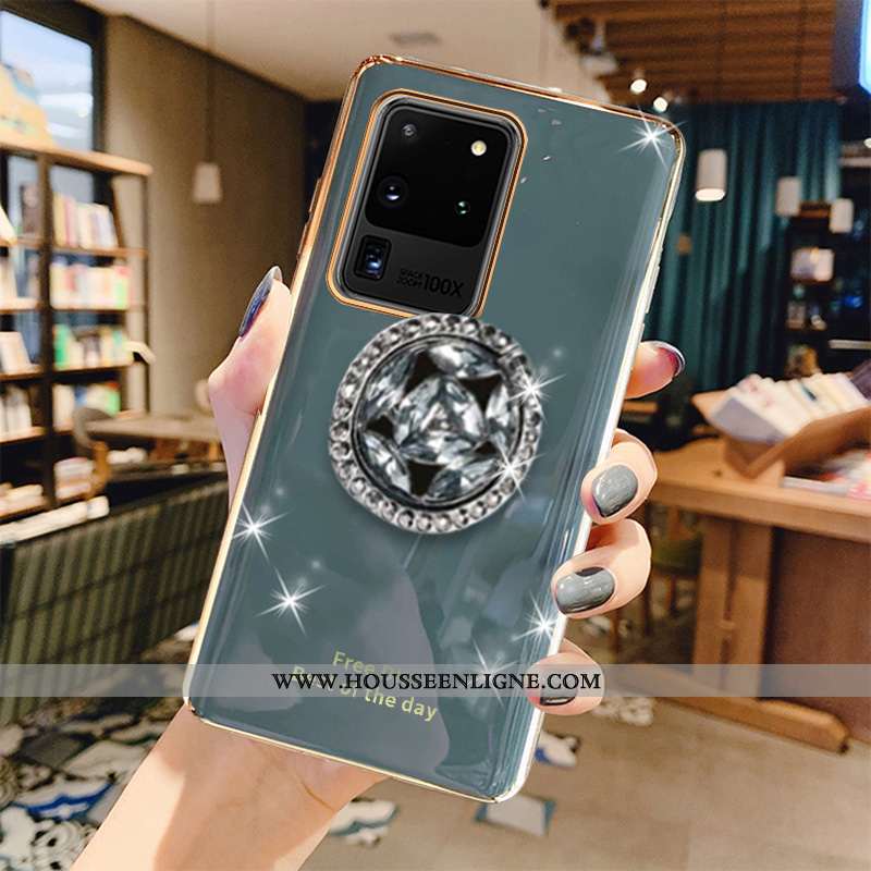Étui Samsung Galaxy S20 Ultra Luxe Fluide Doux Tout Compris Étoile Téléphone Portable Incassable Bov