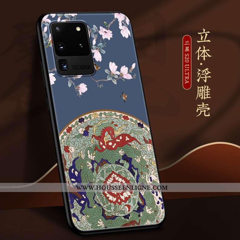 Étui Samsung Galaxy S20 Ultra Personnalité Créatif Bleu Fluide Doux Ornements Suspendus Net Rouge