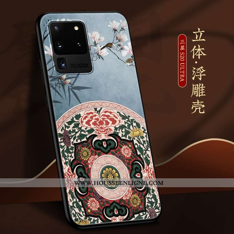 Étui Samsung Galaxy S20 Ultra Personnalité Créatif Bleu Fluide Doux Ornements Suspendus Net Rouge