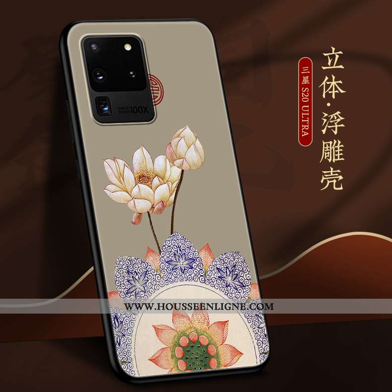 Étui Samsung Galaxy S20 Ultra Personnalité Créatif Bleu Fluide Doux Ornements Suspendus Net Rouge