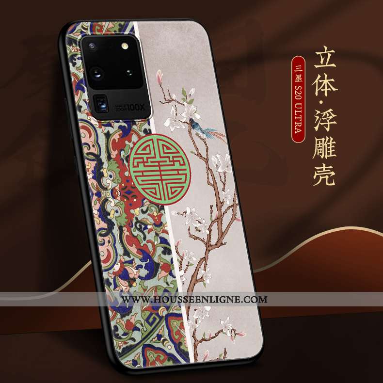 Étui Samsung Galaxy S20 Ultra Personnalité Créatif Bleu Fluide Doux Ornements Suspendus Net Rouge