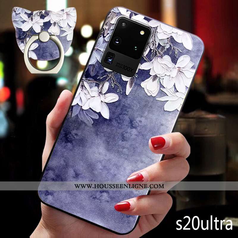 Étui Samsung Galaxy S20 Ultra Protection Ornements Suspendus Bleu Vent Téléphone Portable Cou Suspen