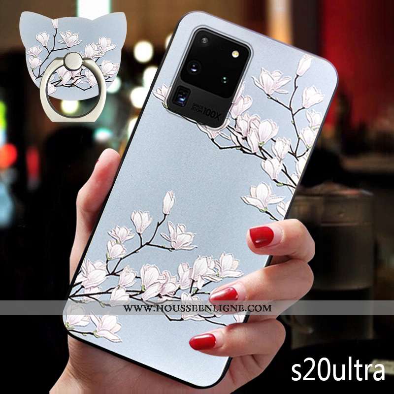 Étui Samsung Galaxy S20 Ultra Protection Ornements Suspendus Bleu Vent Téléphone Portable Cou Suspen