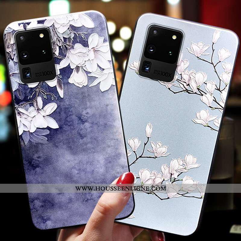 Étui Samsung Galaxy S20 Ultra Protection Ornements Suspendus Bleu Vent Téléphone Portable Cou Suspen