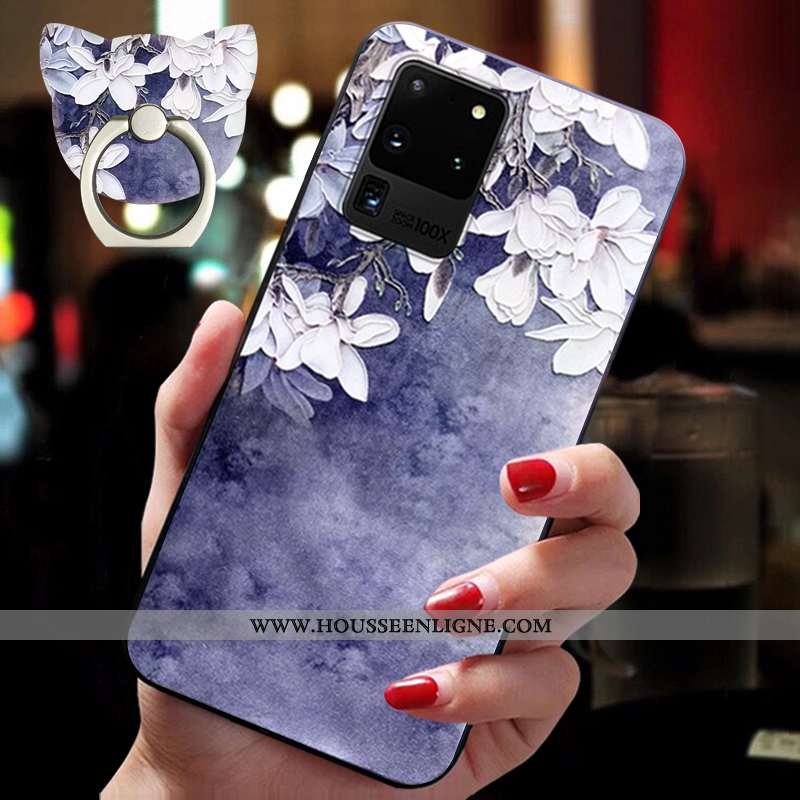 Étui Samsung Galaxy S20 Ultra Protection Ornements Suspendus Bleu Vent Téléphone Portable Cou Suspen