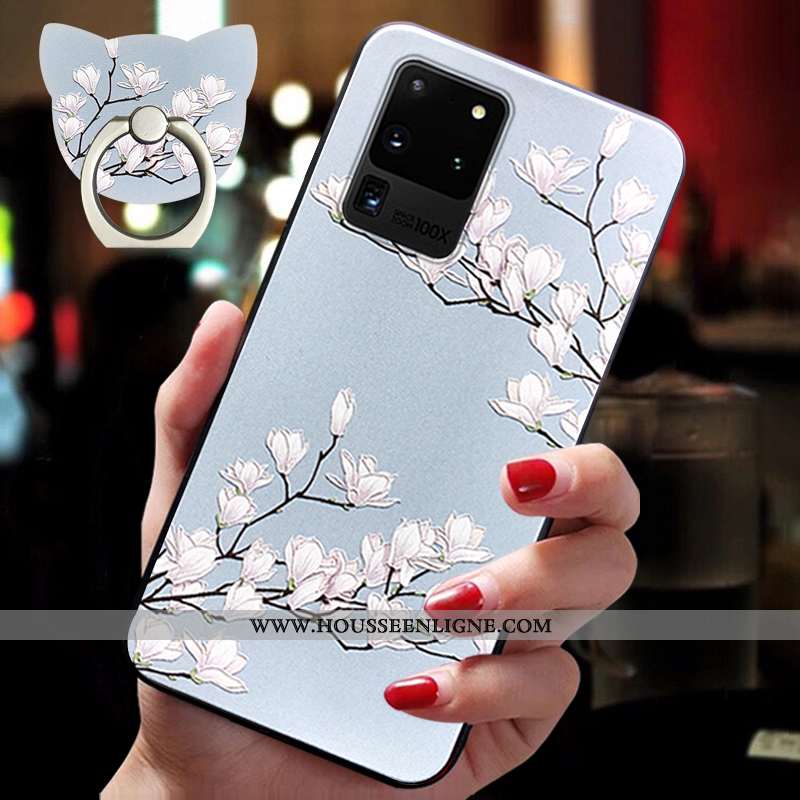 Étui Samsung Galaxy S20 Ultra Protection Ornements Suspendus Bleu Vent Téléphone Portable Cou Suspen