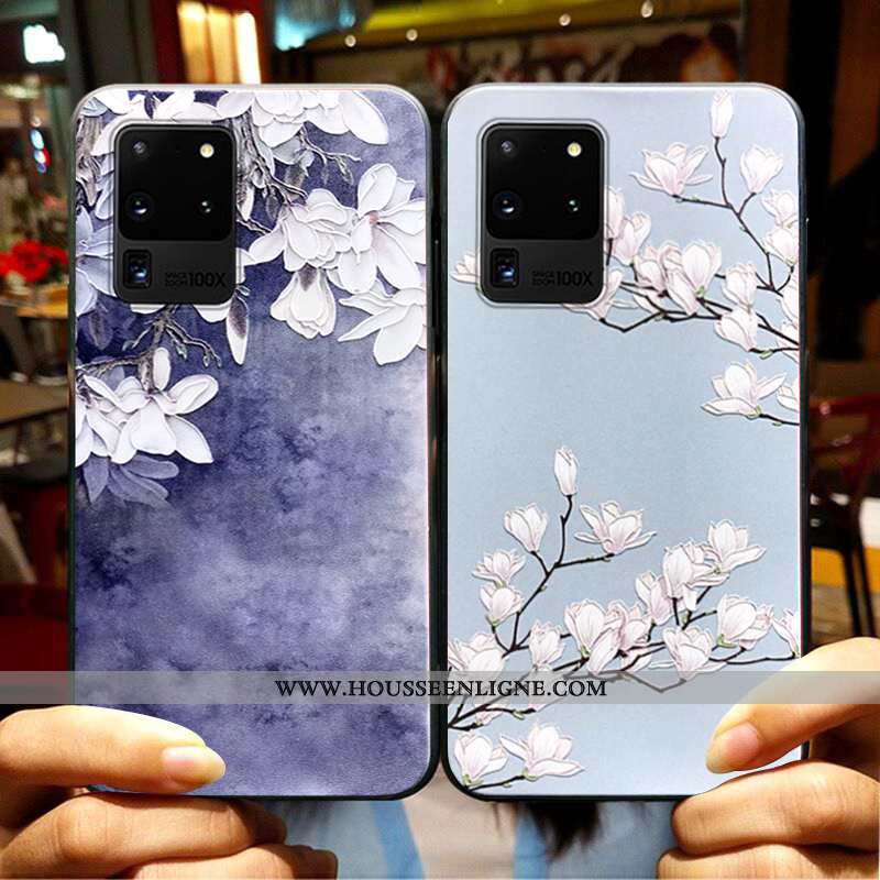 Étui Samsung Galaxy S20 Ultra Protection Ornements Suspendus Bleu Vent Téléphone Portable Cou Suspen