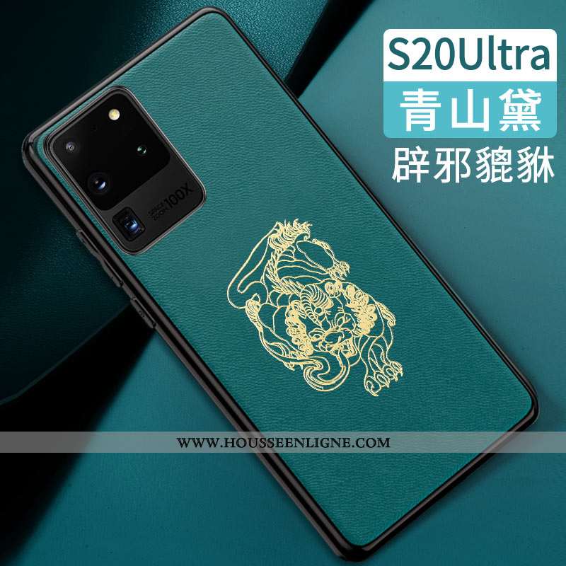 Étui Samsung Galaxy S20 Ultra Tendance Cuir Silicone Tout Compris Modèle Fleurie Style Chinois Orang